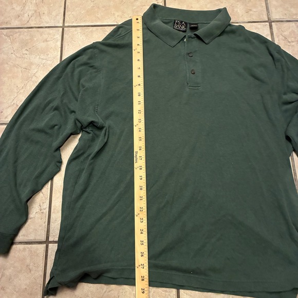 Jos A Bank Traveler's Collection Long Sleeve Polo Shirt Green Cotton Men's XXL - Picture 4 of 6